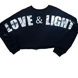 Women's Gabrielle Union Black Crop Sweatshirt XS